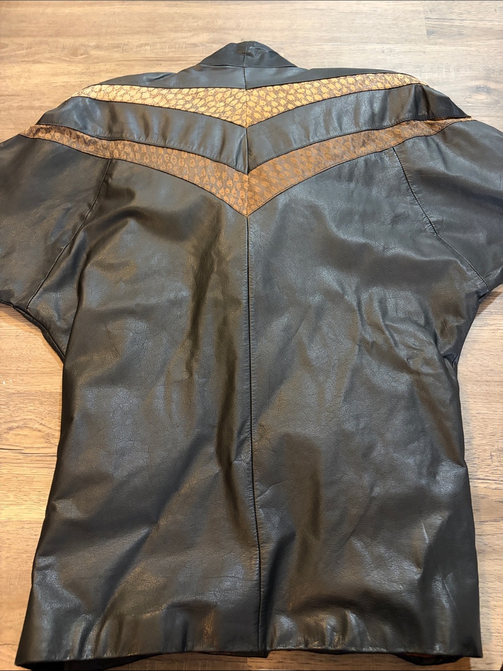 Vintage Pelle Pelle Milano NY Black Leather Jacket with Brown Accents 80s 90s - Picture 5 of 5